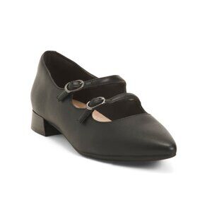 CLARKS Black Leather Natalyn Lane Comfort Flats